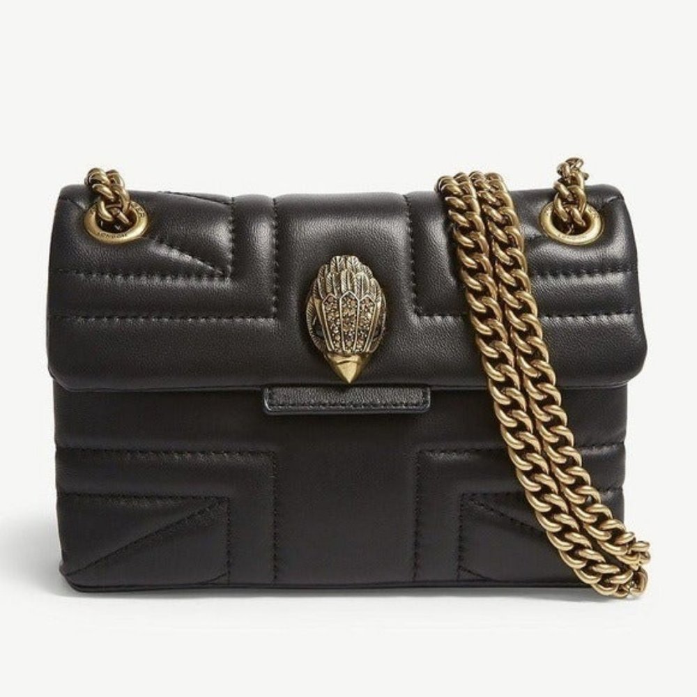 Kurt Geiger Mini Kensington Union Jack Black Leather Convertible Bag NWT